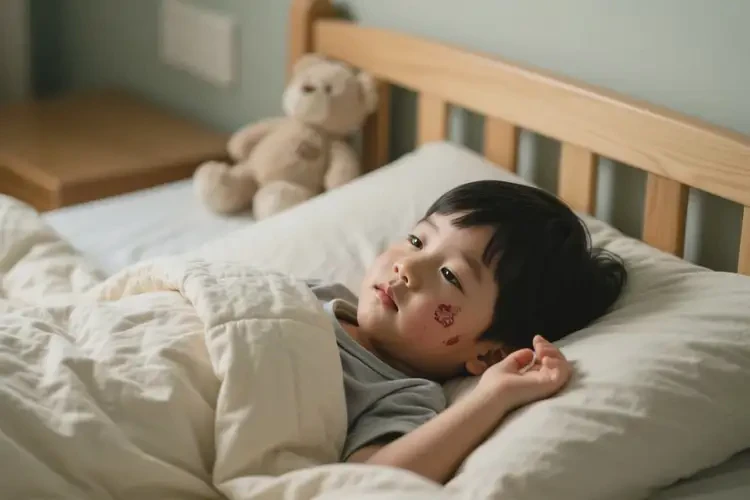 小孩臉上出現(xiàn)濕疹不管它會(huì)自己好嗎(圖1)