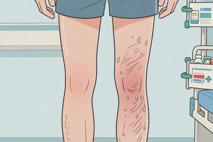 青年人大腿上偶爾長濕疹能夠徹底治愈嗎(圖1)