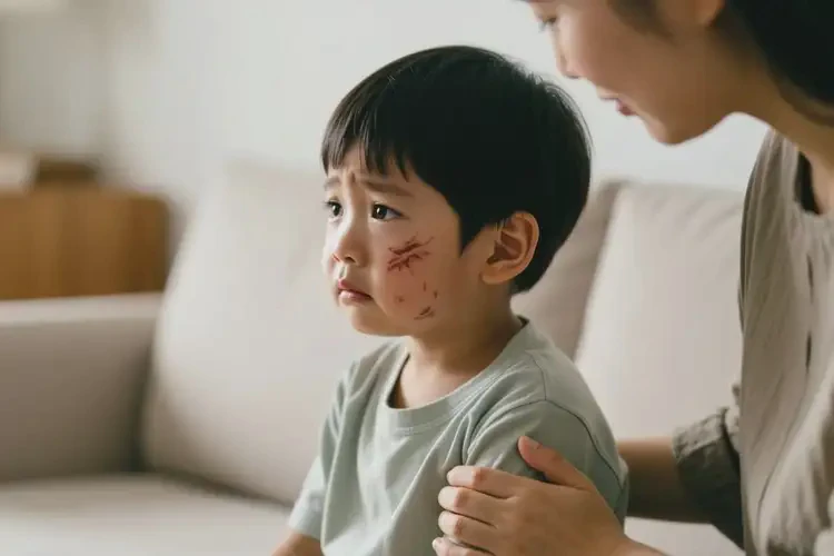 小孩臉上出現(xiàn)濕疹不管它會(huì)自己好嗎(圖4)