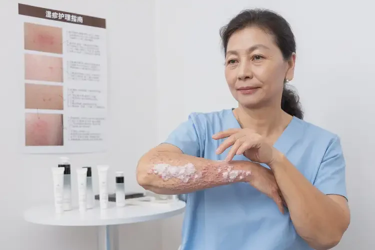 男生四肢起濕疹不管它會(huì)自己自愈嗎(圖1)