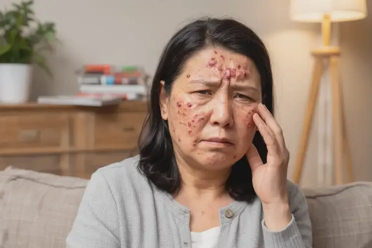 女生面部長濕疹不管它會自己自愈嗎(圖1)