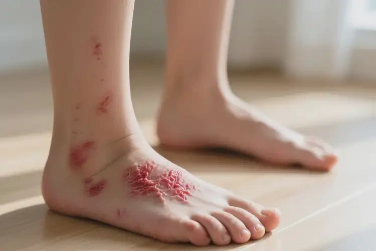 女生腳上長(zhǎng)濕疹不管它會(huì)自己好嗎(圖4)