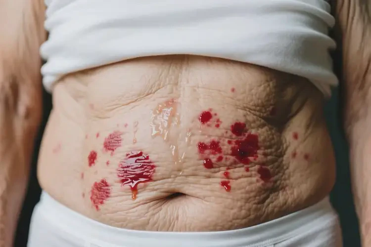 老年人肚子經(jīng)常起濕疹不管它會自己好嗎(圖1)