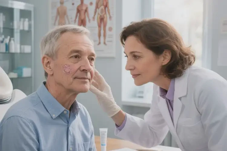 老人臉上出現(xiàn)濕疹不管它會自己好嗎(圖1)