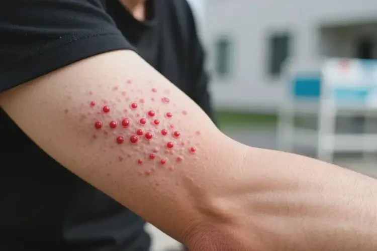 男性手臂經(jīng)常起濕疹不管它會(huì)自己好嗎(圖1)