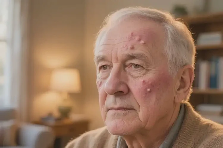 老人臉上出現(xiàn)濕疹不管它會自己好嗎(圖4)