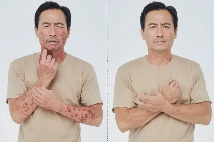 男性全身長(zhǎng)濕疹能靠自己自愈嗎(圖3)