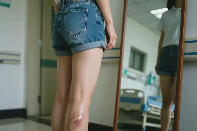 大學(xué)生大腿上有濕疹不管它會(huì)自己好嗎(圖1)