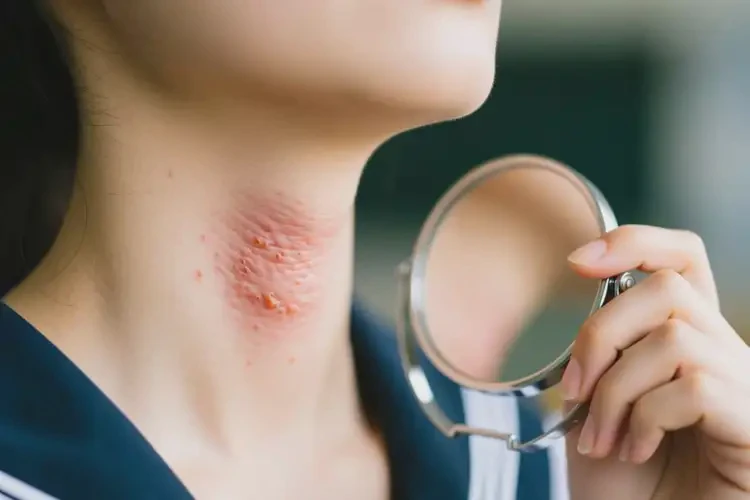 大學(xué)生脖子偶爾起濕疹不管它會自己好嗎(圖2)