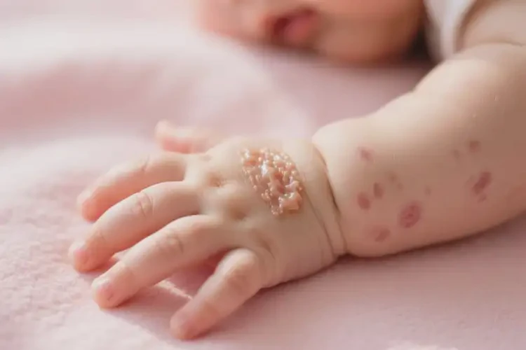 嬰兒手上經(jīng)常長濕疹不管它會自己痊愈嗎(圖1)