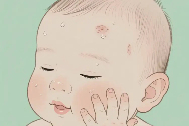 寶寶面部長濕疹不管它會自己自愈嗎(圖1)