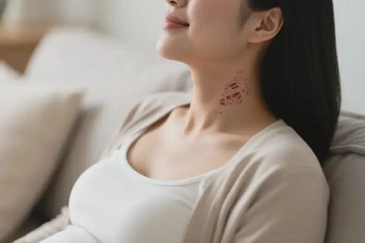 孕婦脖子出現(xiàn)濕疹不管它會自己好嗎(圖1)