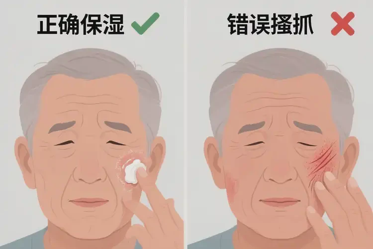 老人臉上出現(xiàn)濕疹不管它會自己好嗎(圖2)