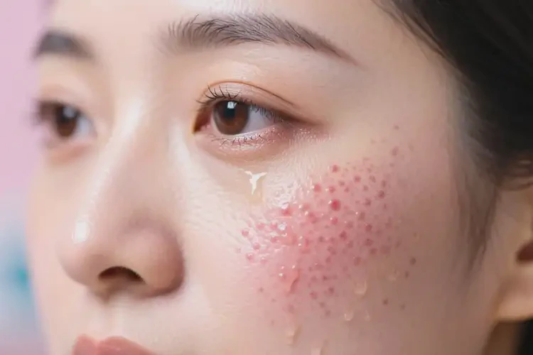 女性臉上起濕疹不管它會(huì)自己自愈嗎(圖1)