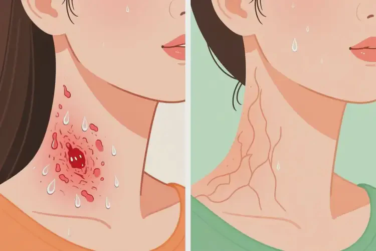 女性脖子長濕疹能靠自己自愈嗎(圖1)