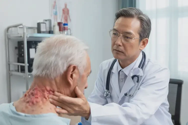 高齡老人脖子上偶爾起濕疹能夠徹底治愈嗎(圖1)