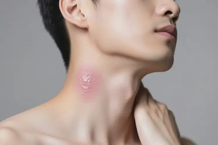 男人脖子上偶尔起湿疹不管它会自己自愈吗(图1)