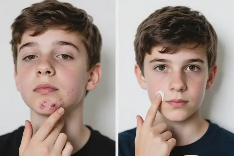 青少年面部出現(xiàn)濕疹不管它會(huì)自己痊愈嗎(圖1)