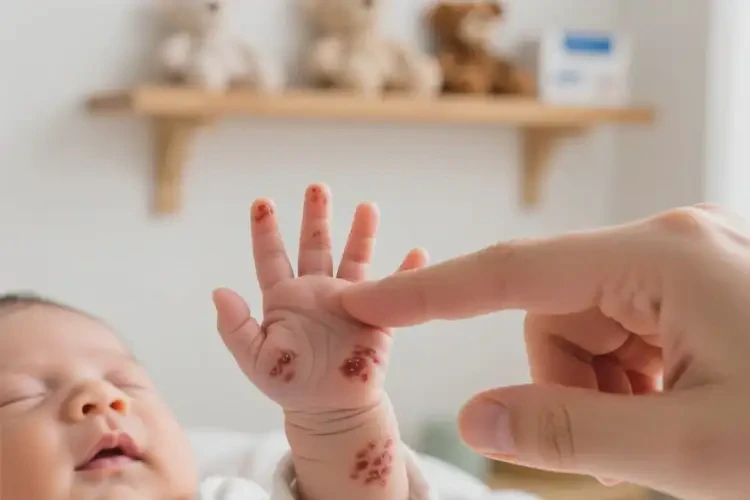 新生兒身上經(jīng)常起濕疹可不可以徹底自愈(圖1)