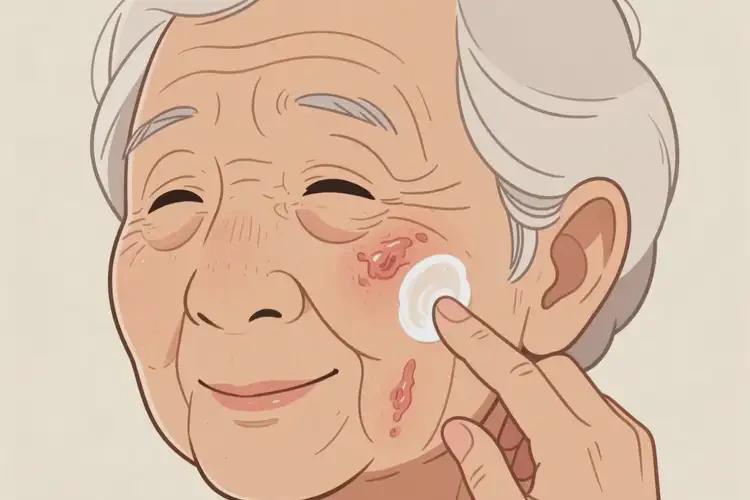 老人面部偶爾起濕疹能夠徹底治愈嗎(圖1)