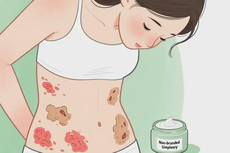 女人肚子上偶爾長(zhǎng)濕疹不管它會(huì)自己好嗎(圖1)