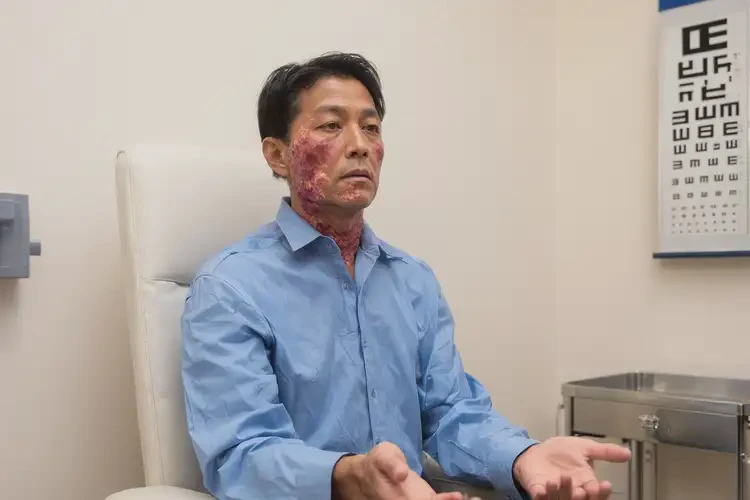 男性脖子上有濕疹不管它會自己好嗎(圖1)