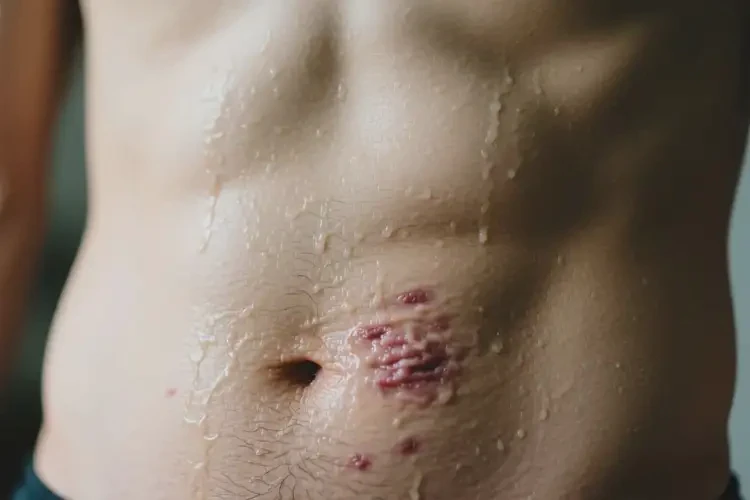 男人肚子偶爾長(zhǎng)濕疹不管它會(huì)自己好嗎(圖1)