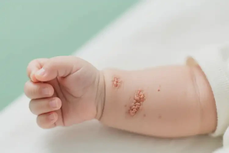 寶寶手臂出現(xiàn)濕疹能徹底自愈嗎(圖1)