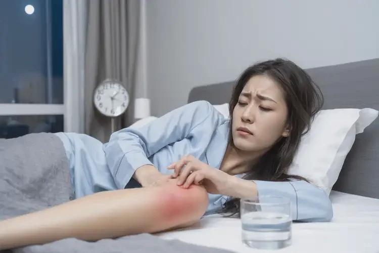 女性大腿出濕疹不管它會(huì)自己痊愈嗎(圖1)