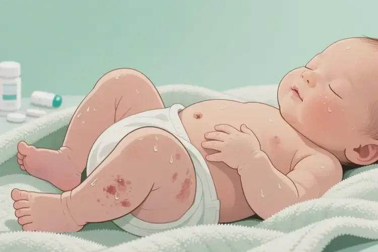 新生兒大腿偶爾起濕疹可以徹底自愈嗎(圖1)