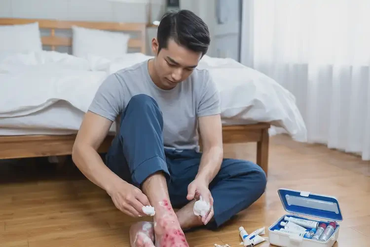 男生腳上起濕疹不管它會(huì)自己自愈嗎(圖2)