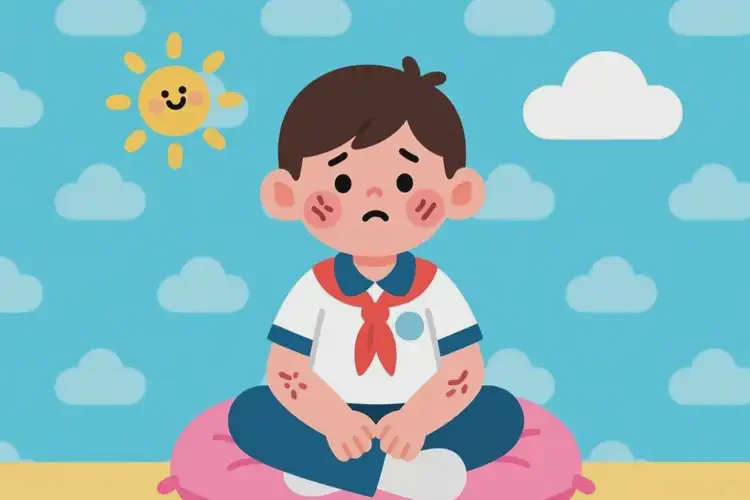 小學(xué)生面部經(jīng)常長濕疹不管它會自己自愈嗎(圖1)