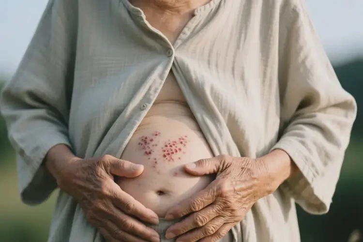 老年人肚子上偶爾起濕疹可以徹底自愈嗎(圖1)