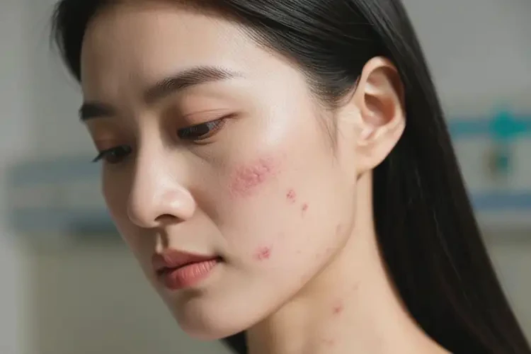 女性脸上经常长湿疹不管它会自己痊愈吗(图1)