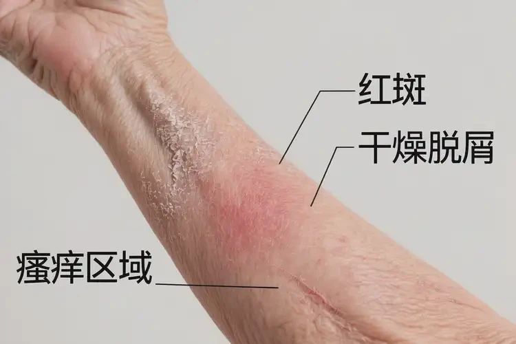 老年人手臂偶爾長濕疹能夠徹底治愈嗎(圖3)