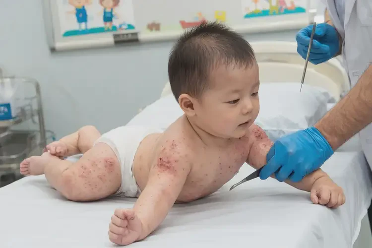 宝宝肚子上偶尔起湿疹不管它会自己好吗(图2)