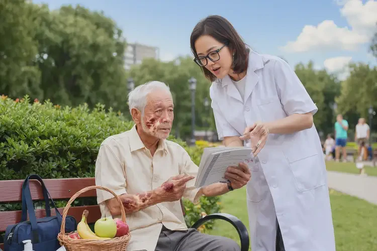 老人面部出現(xiàn)濕疹能徹底自愈嗎(圖1)