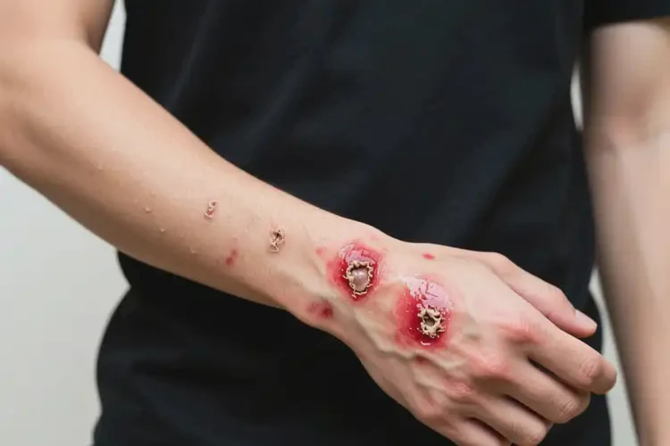 男生身上經(jīng)常起濕疹不管它會自己痊愈嗎(圖1)