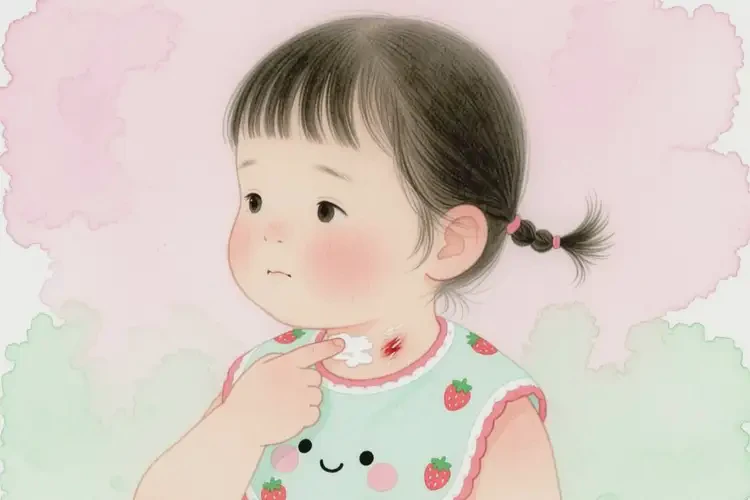 少兒脖子長濕疹不管它會自己好嗎(圖1)