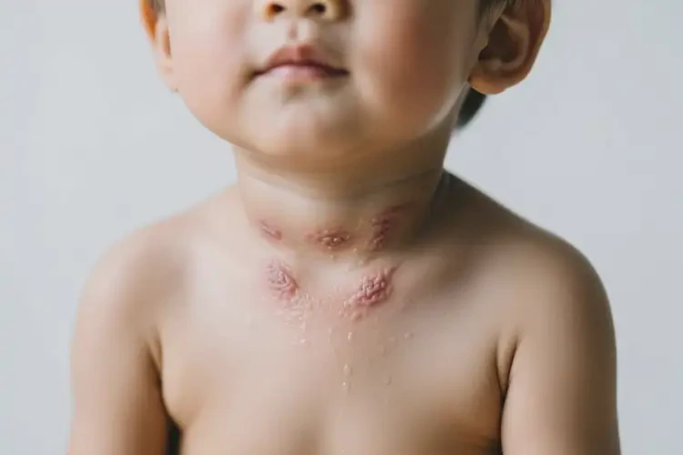 小孩脖子偶尔长湿疹可不可以彻底自愈(图1)