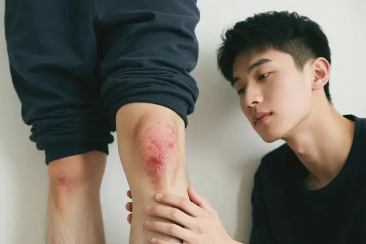 青年人大腿上起濕疹不管它會自己好嗎(圖1)