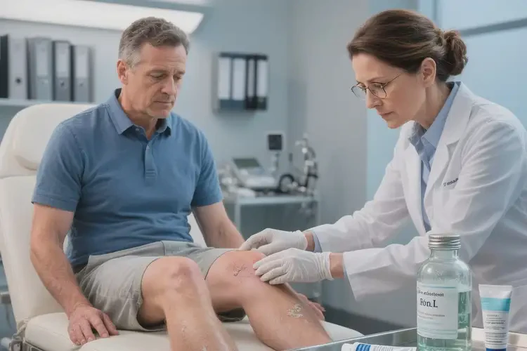 男性小腿出現(xiàn)濕疹不管它會(huì)自己痊愈嗎(圖1)