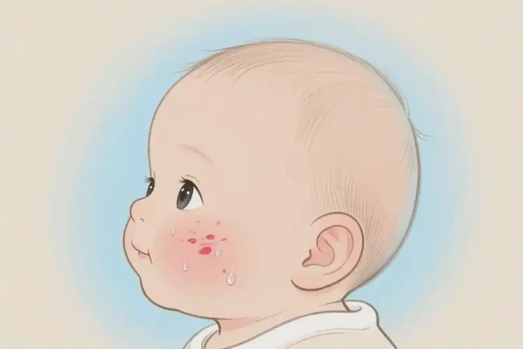寶寶面部長濕疹不管它會自己自愈嗎(圖4)
