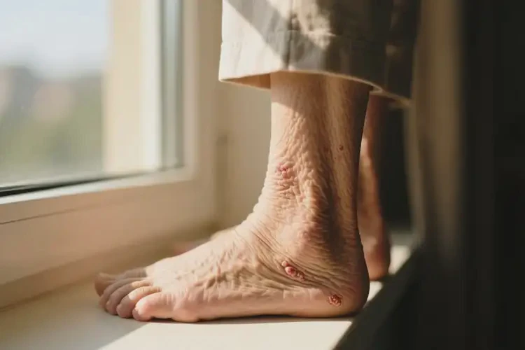 老年人腳上出現(xiàn)濕疹能夠徹底治愈嗎(圖1)