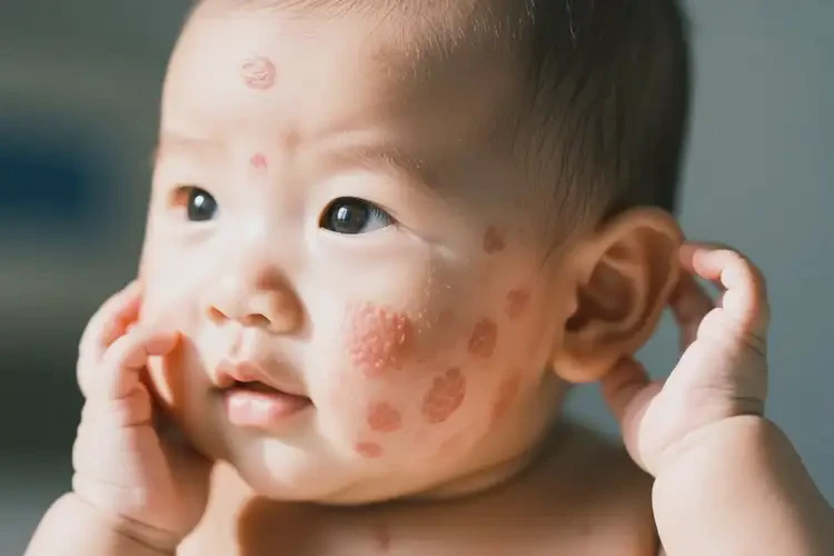 嬰兒臉上偶爾長(zhǎng)濕疹可以徹底自愈嗎(圖1)