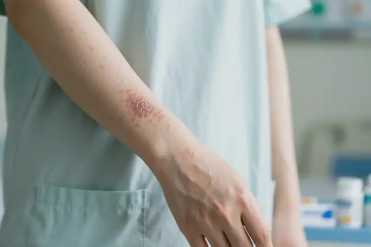 女性手臂上偶爾長濕疹不管它會自己自愈嗎(圖1)