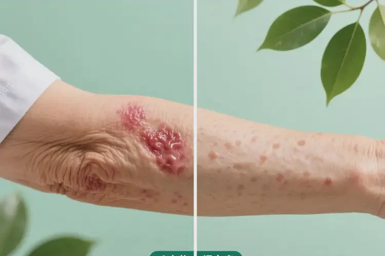 老人手臂長濕疹不管它會自己痊愈嗎(圖1)