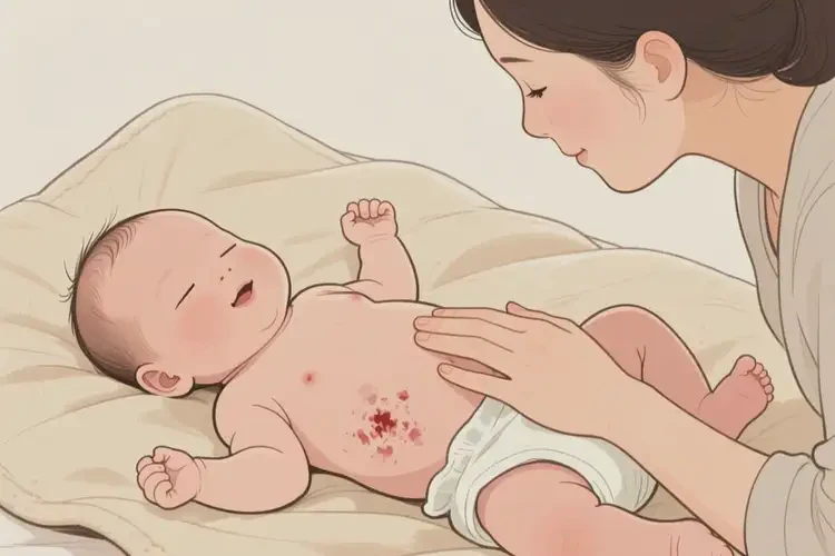 嬰兒肚子上容易起濕疹不管它會自己自愈嗎(圖1)