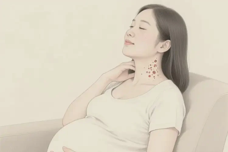 孕妇脖子上偶尔长湿疹不管它会自己自愈吗(图1)