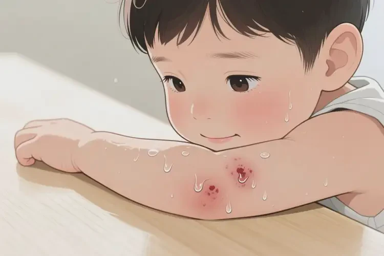 小孩手臂出現(xiàn)濕疹可不可以徹底自愈(圖1)